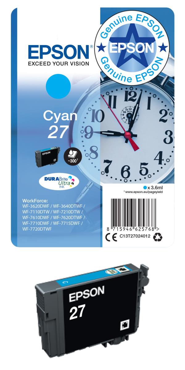 EPSON Ink Cartridge -  27 Alarm Clock - 3.6ml - Magenta