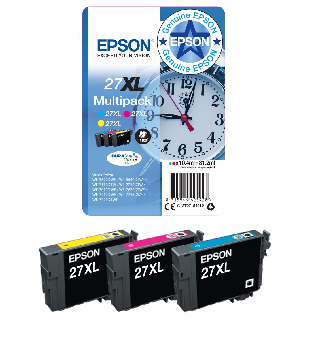 EPSON Ink Cartridge -  27 Alarm Clock - 3.6ml - Magenta