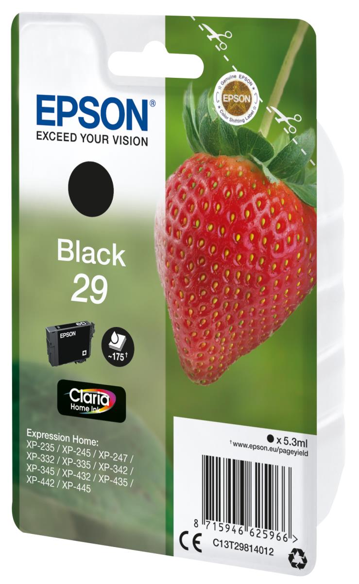 EPSON Ink Cartridge - 29 Strawberry - 5.3ml - Black