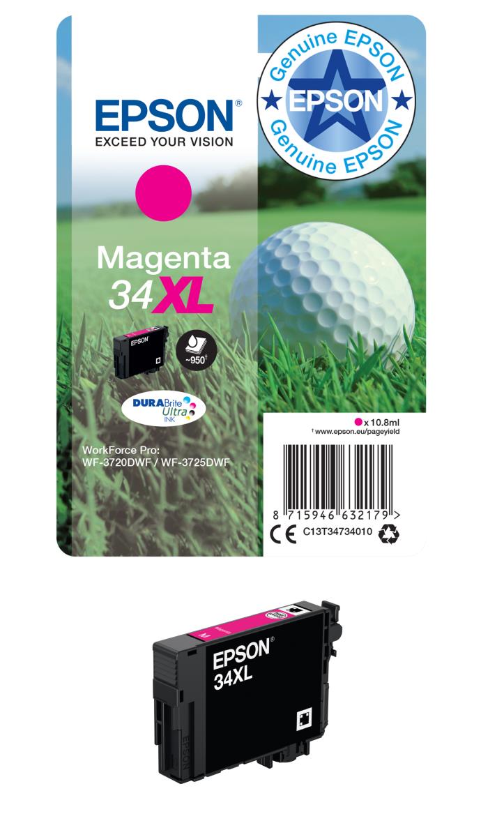 EPSON Ink Cartridge - 34xl Golf Ball - 10.8ml - High Capacity - Magenta