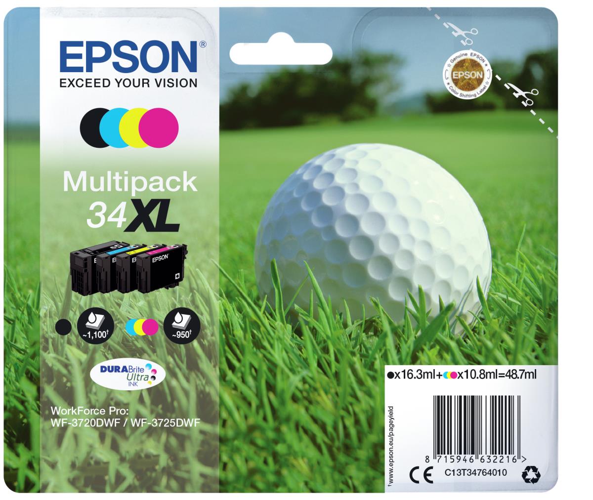 EPSON Ink Cartridge - 34xl - Golf Ball - Multipack - High Capacity