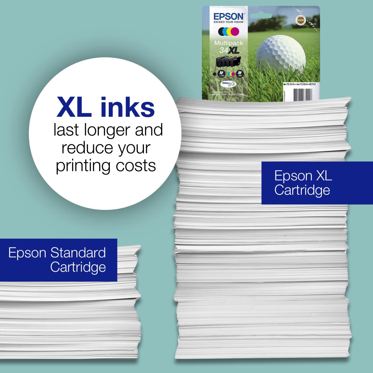 EPSON Ink Cartridge - 34 Golf Ball - Black - C/ M/ Y/ K