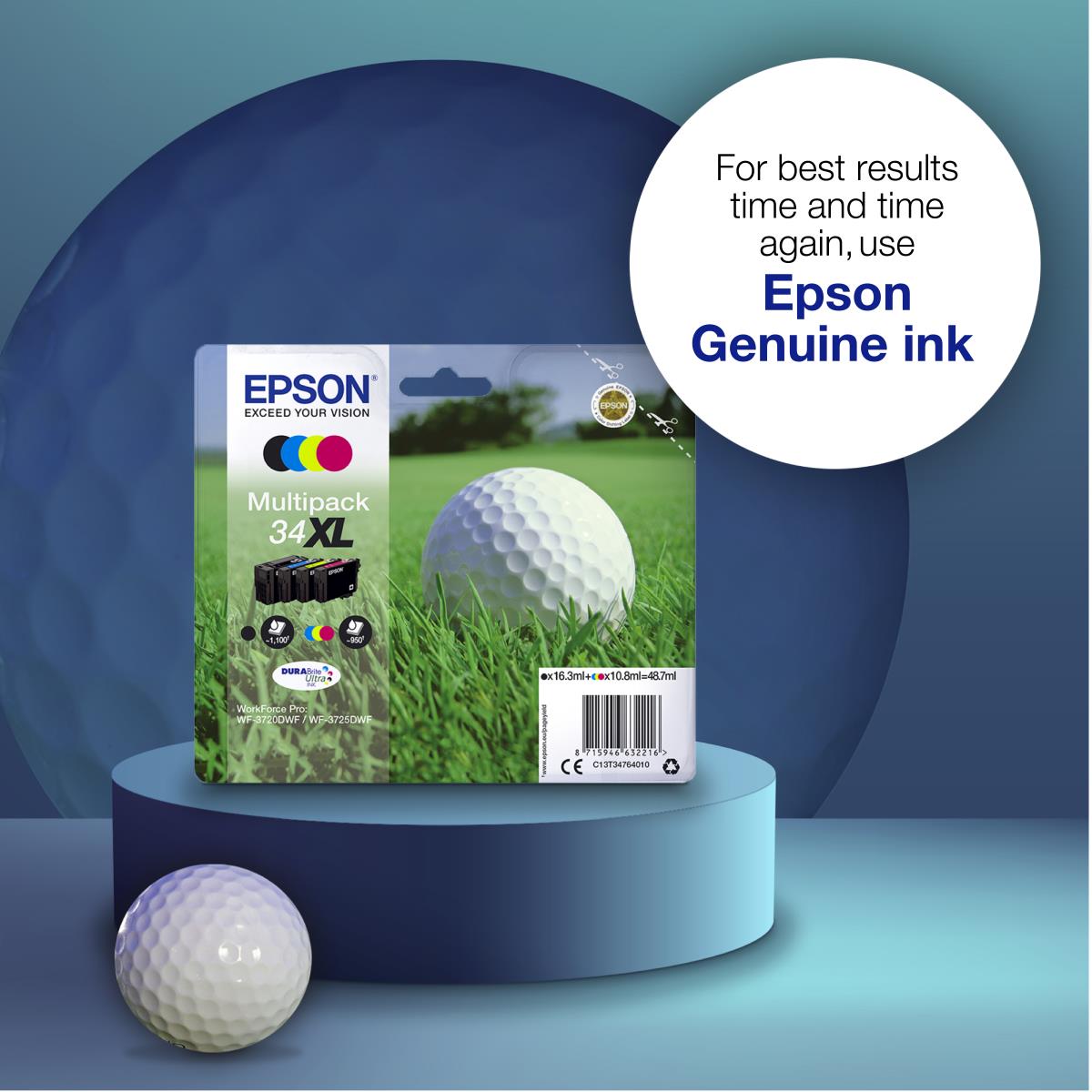 EPSON Ink Cartridge - 34 Golf Ball - Black - C/ M/ Y/ K