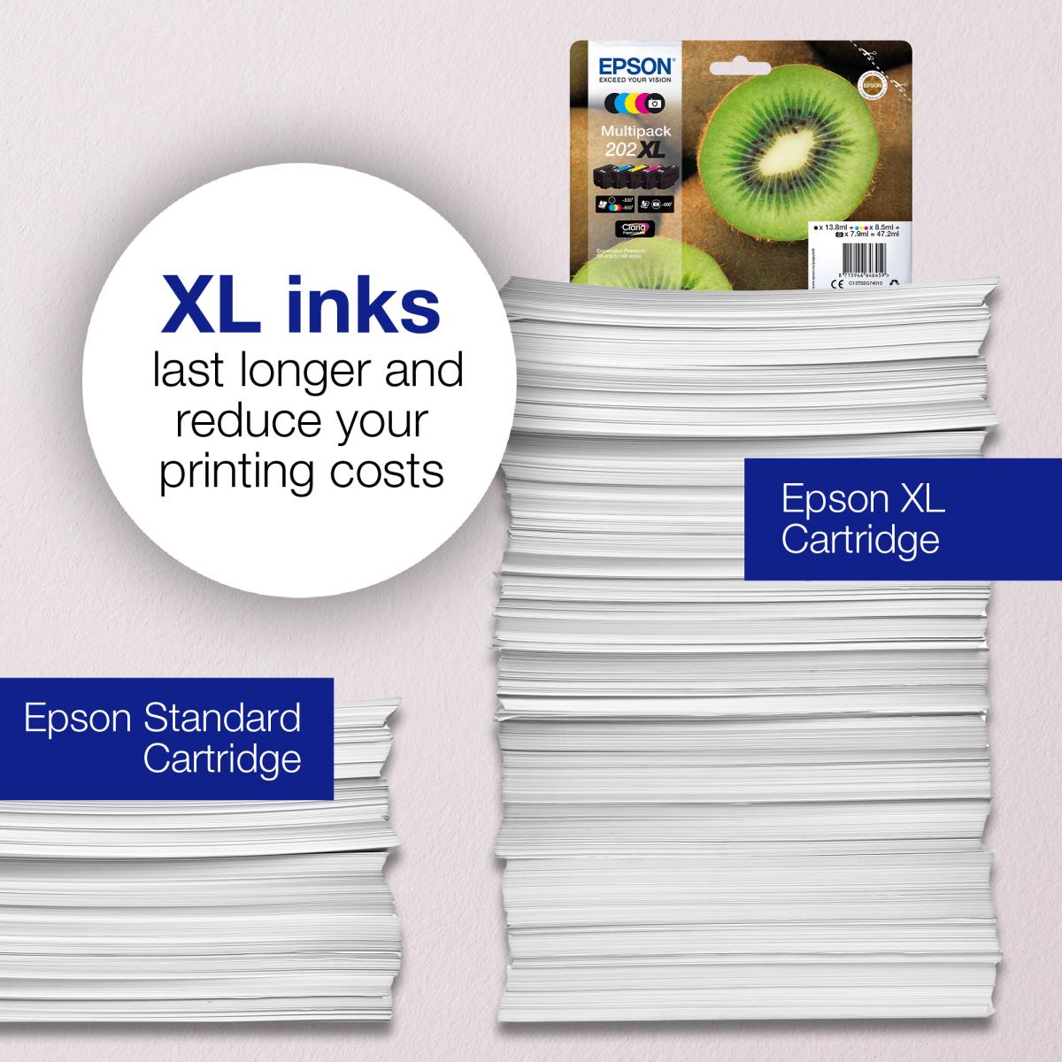 EPSON Ink Cartridge - 202xl Kiwi - Cyan/ Magenta/ Yellow/ Photo Black