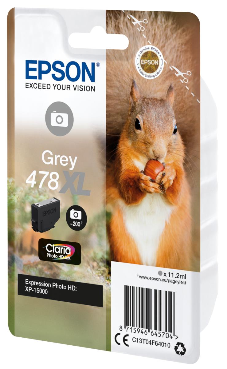 EPSON Ink Cartridge - 478xl Squirrel - 11.2ml - Gray