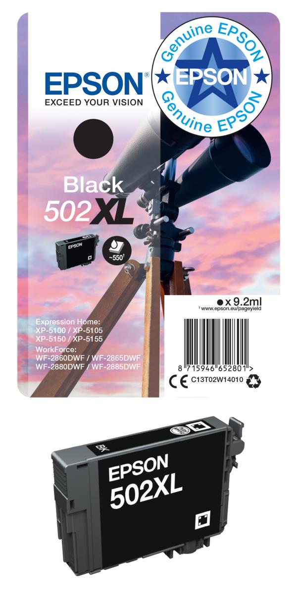 EPSON Ink Cartridge - 502xl Binocular -  9.2ml Black - 6.4ml C/m/y