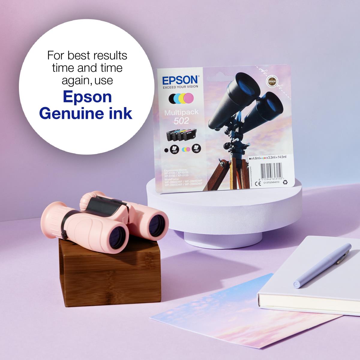 EPSON Ink Cartridge - 502 Binocular - 4.6ml Black - 3.3 Cyan/ Magent/ Yellow