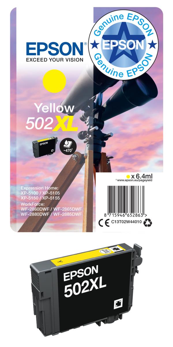 EPSON Ink Cartridge - 502 Binocular - 4.6ml Black - 3.3 Cyan/ Magent/ Yellow