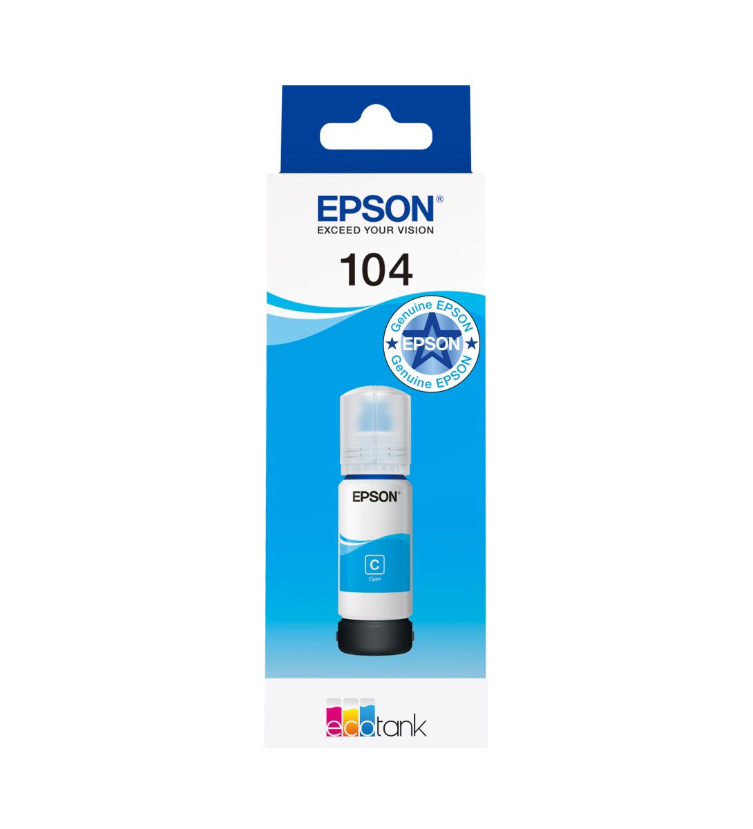 EPSON Ink Bottle - 104 Ecotank - 65ml - Cyan