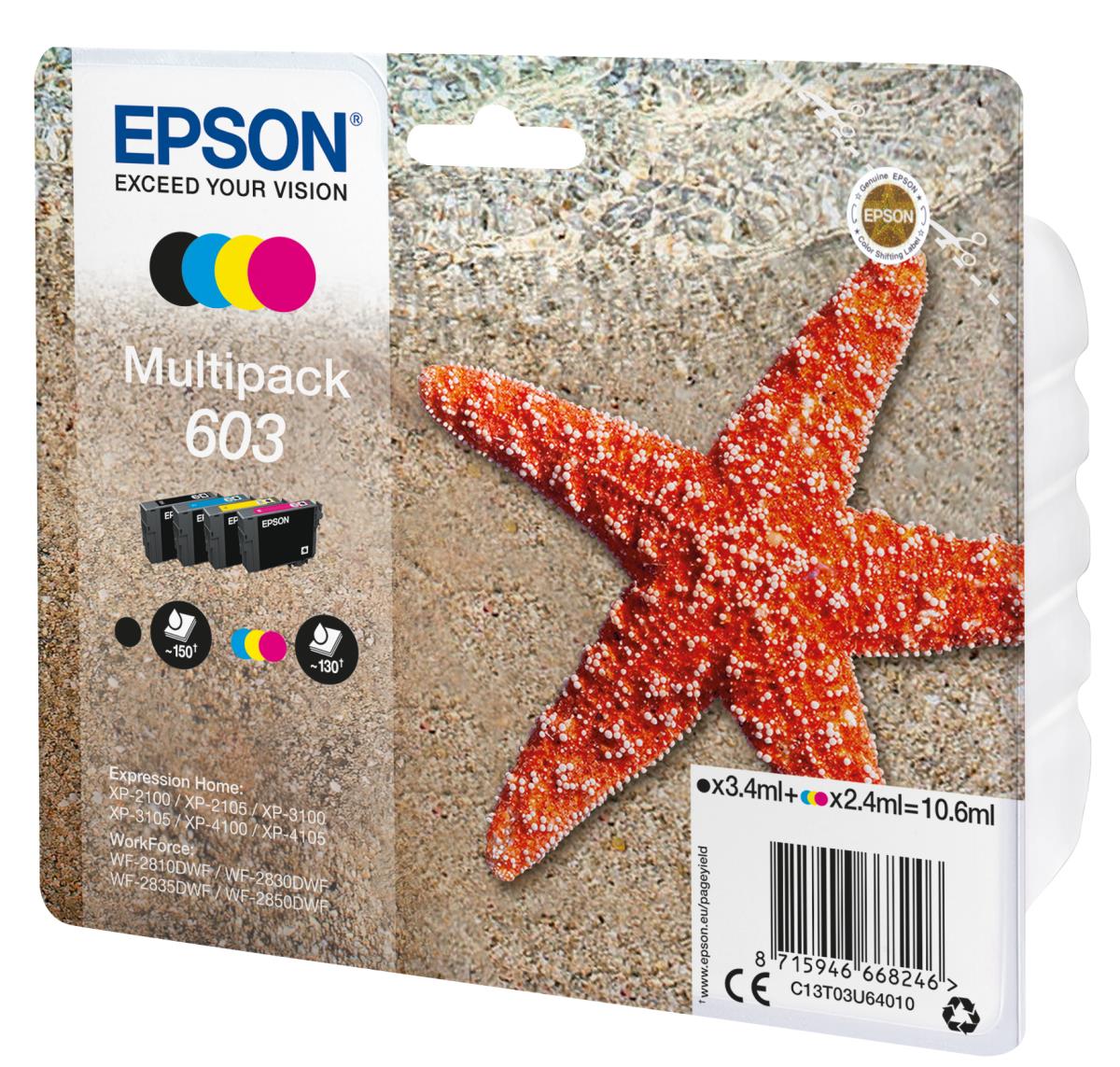 EPSON Ink Cartridge - 603 3.4ml Black / 2.4ml Cyan/ Maghenta / Yellow