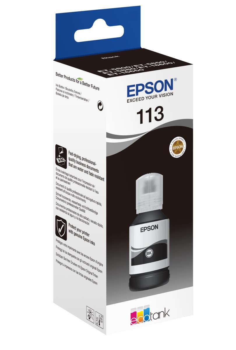 EPSON Ink Bottle - 113 Ecotank - 127ml - Pigment Black