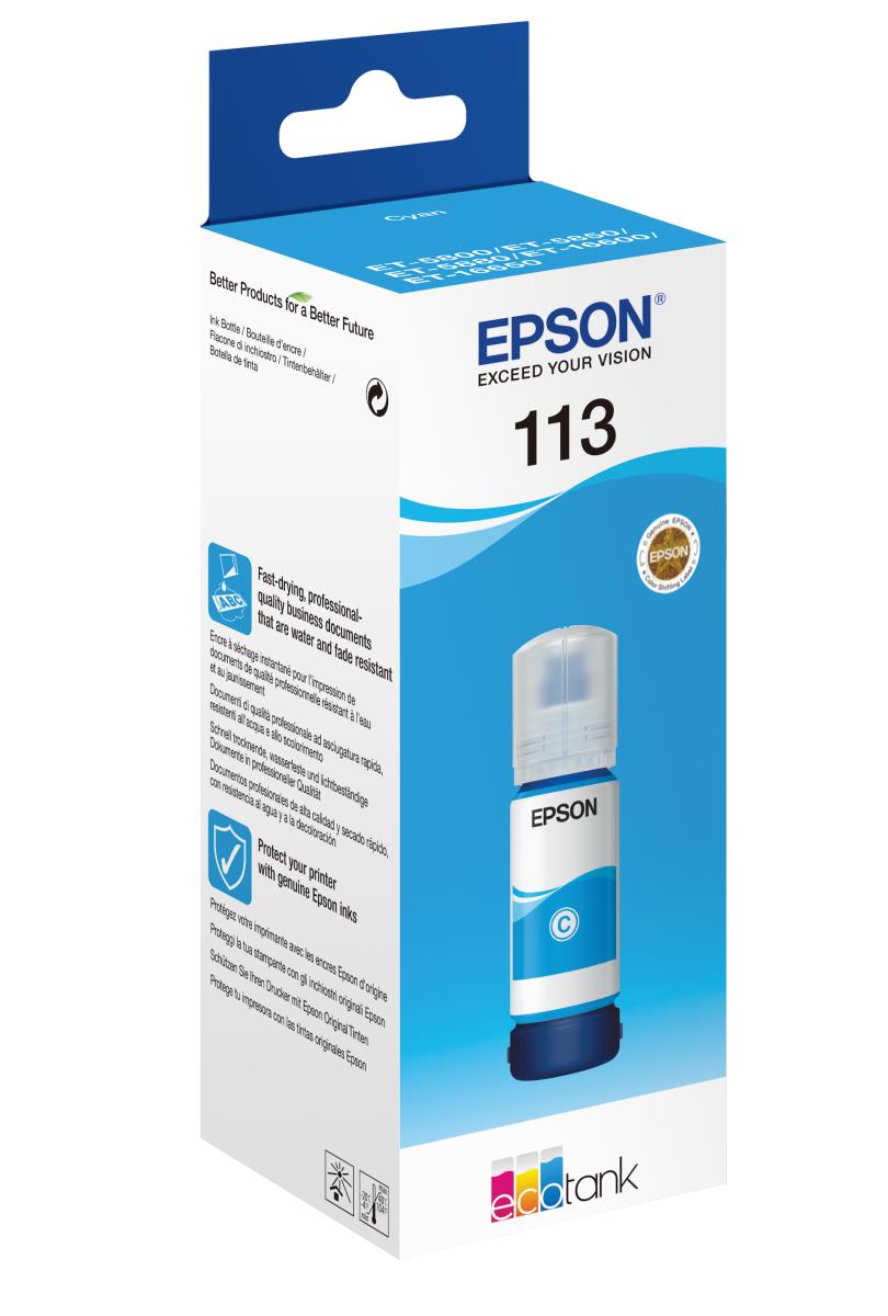 EPSON Ink Bottle - 113 Ecotank - 70ml - Cyan