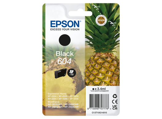 EPSON Ink Cartridge - 604 Starfish - 3.4ml - Black
