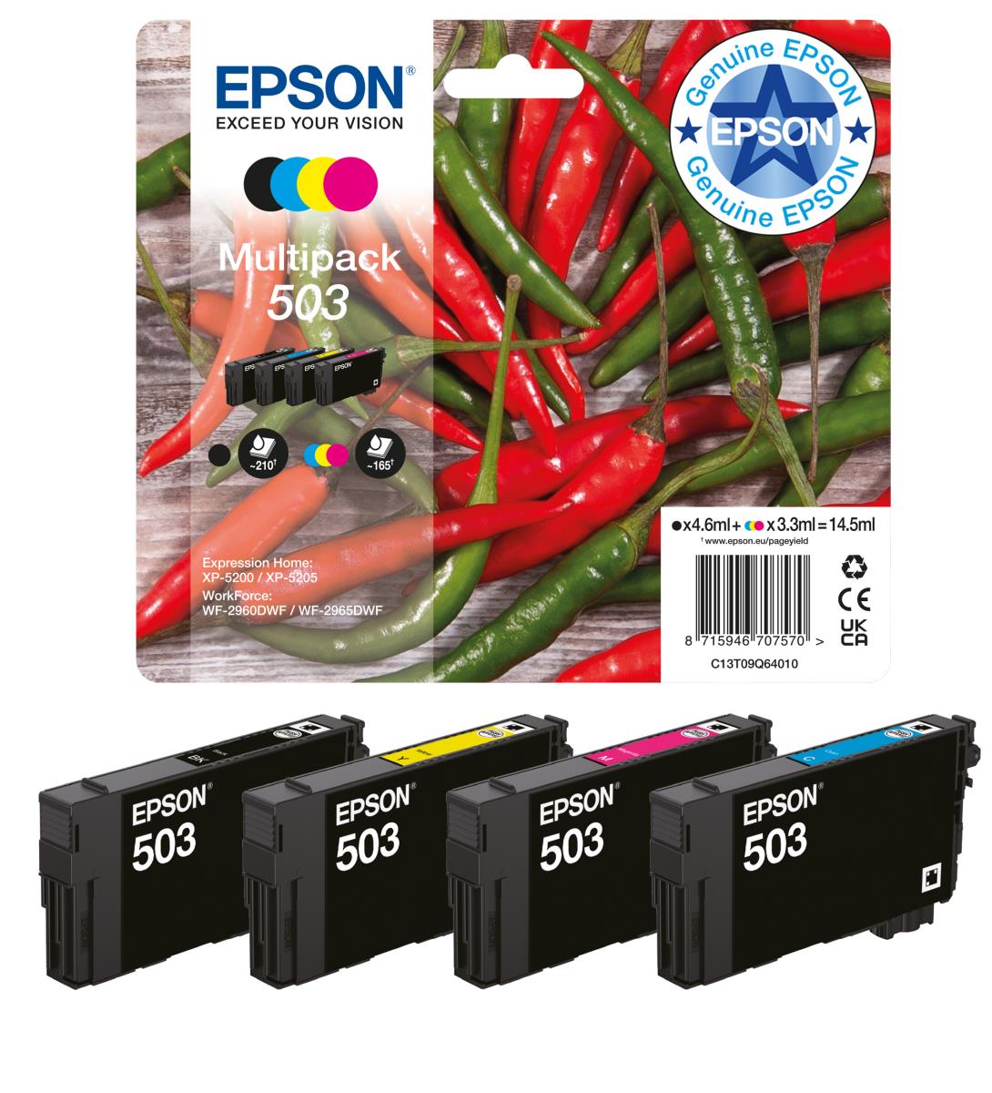 EPSON Ink Cartridge - 503 Xl - Cyan / Magenta / Yellow / Black (c13t09r94010)