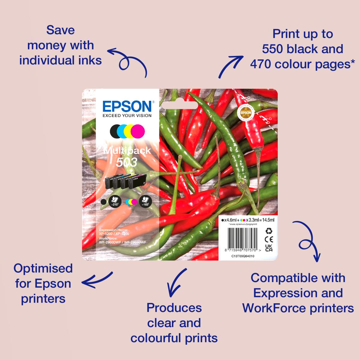 EPSON Ink Cartridge - 503 Xl - Cyan / Magenta / Yellow / Black (c13t09r94010)