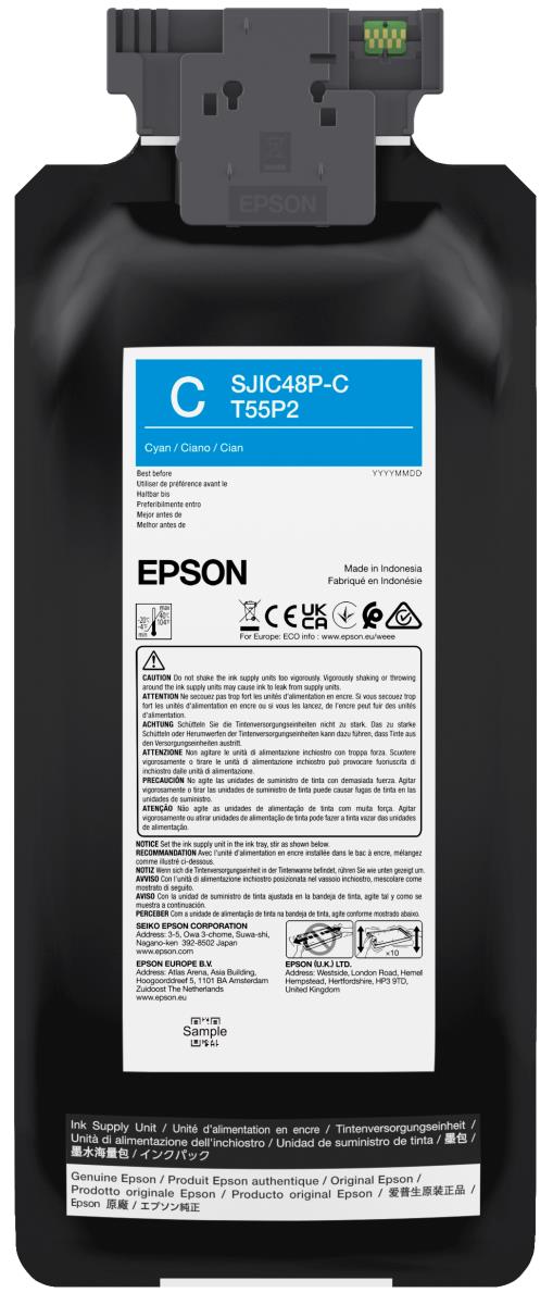 EPSON Ink Cartridge - Sjic48p-c For Colorworks C8000e - Cyan