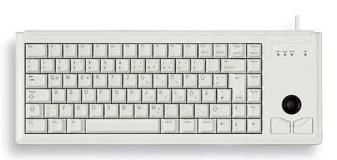 CHERRY Corded G84-4400 Compact Desktop Ultraflat - Keyboard with Trackball - Ps/2 - Light Grey - Qwerty UK