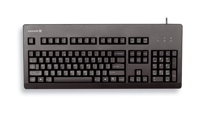 CHERRY Keyboard G80-3000 Wired Professional With Gold Crosspoint Contacts Ps2 Or USB Black