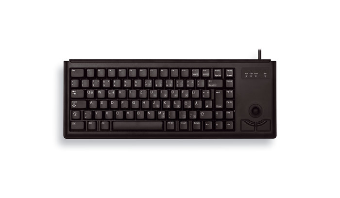 CHERRY Corded G84-4400 Compact Desktop Ultraflat - Keyboard with Trackball - USB - Black - Qwerty US/Int'l