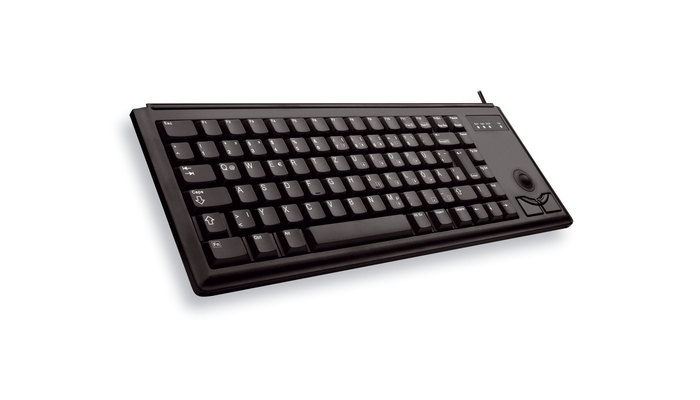 CHERRY Corded G84-4400 Compact Desktop Ultraflat - Keyboard with Trackball - USB - Black - Qwertzu German