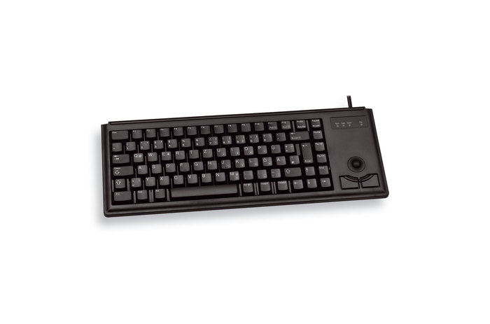 CHERRY Corded G84-4400 Compact Desktop Ultraflat - Keyboard with Trackball - USB - Black - Qwertzu German