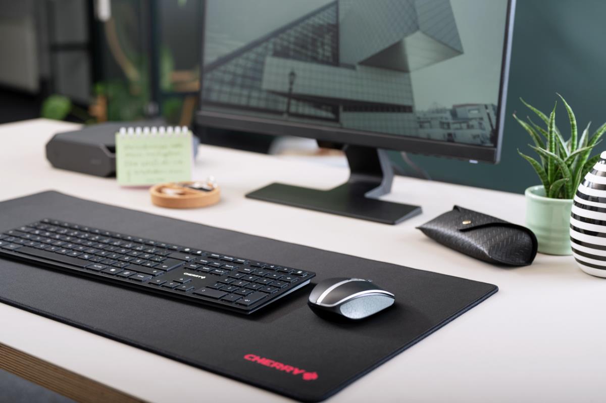 CHERRY KW 9100 SLIM Rechargeable Keyboard - Wireless or Bluetooth - Black - Qwerty UK