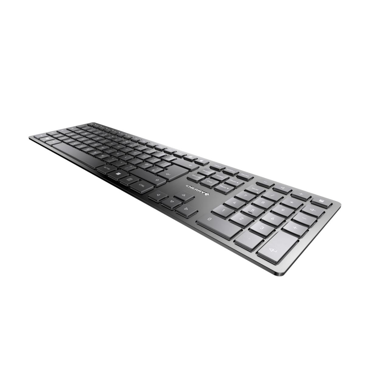 CHERRY KW 9100 SLIM Rechargeable Keyboard - Wireless or Bluetooth - Black - Qwerty UK