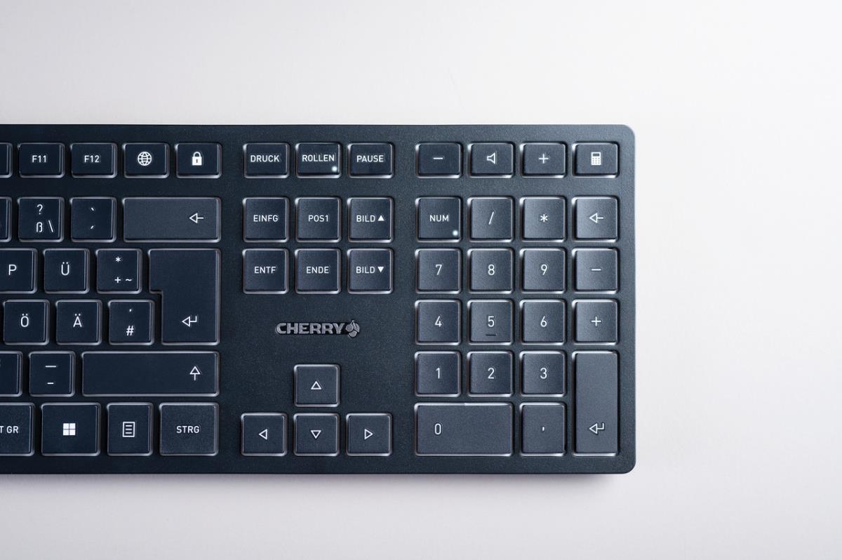 CHERRY KW 9100 SLIM Rechargeable Keyboard - Wireless or Bluetooth - Black - Qwerty UK