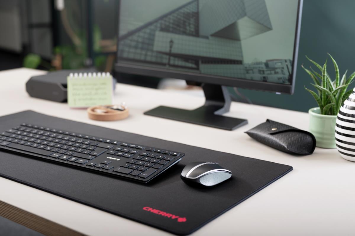 CHERRY KW 9100 SLIM Rechargeable Keyboard - Wireless or Bluetooth - Black - Qwerty UK
