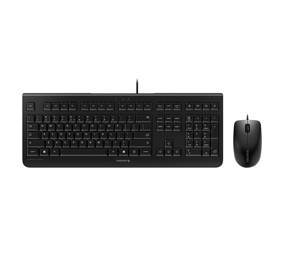 CHERRY DC 2000 Desktop - Keyboard and Mouse - Corded USB - Black - Qwerty US/Int'l