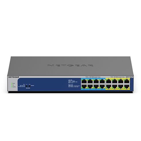 NETGEAR GS516UP Gigabit Unmanaged Switch 16-Port, High-Power PoE+/8-Ports PoE++ 380W