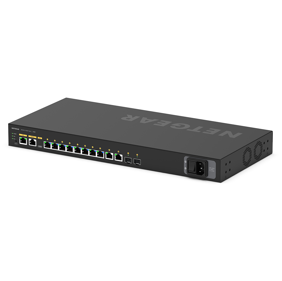 NETGEAR GSM4212P - M4250-10G2F-PoE+ AV Line Managed Switch 2x1G 2xSFP+ and 8x1G PoE+ 125W