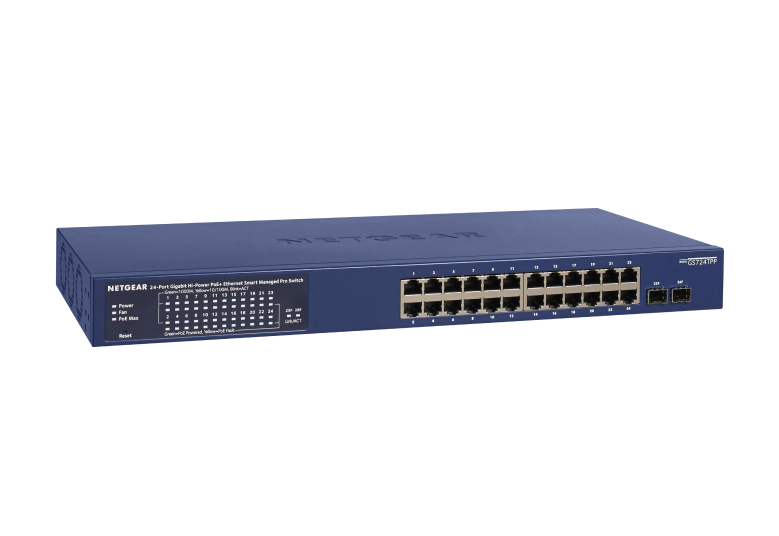 NETGEAR GS724TP - 24-Port Gigabit Ethernet PoE Smart Switch with 2 SFP Ports