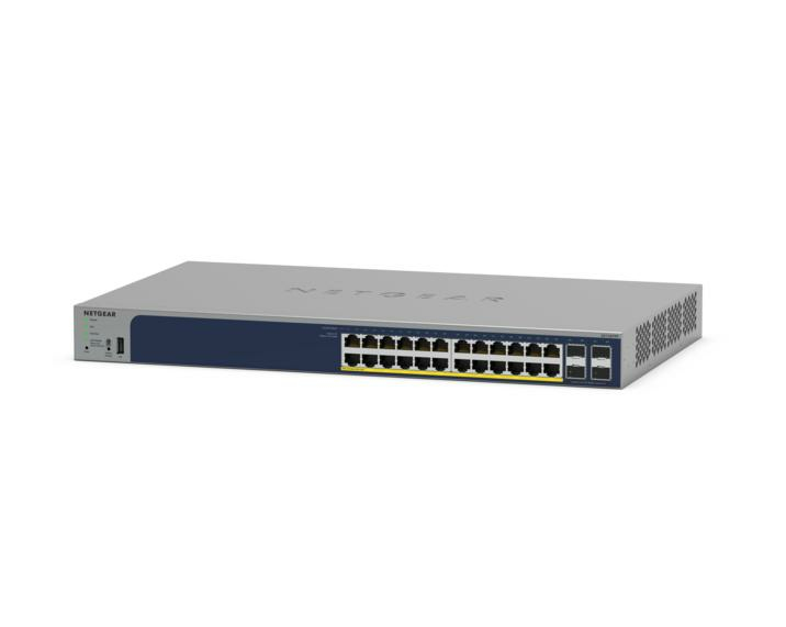 NETGEAR Managed Smart Switch PoE+ GS728TPPv3 28-Port GbE with 4 SFP Ports and Cloud Management