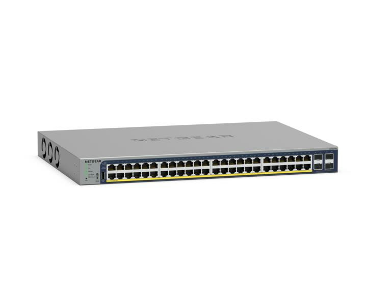 NETGEAR Managed Smart Switch PoE+ GS728TPv3 24-Port GbE with 4 SFP Ports and Cloud Management
