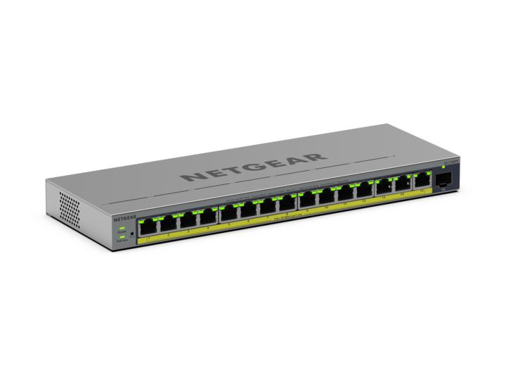 NETGEAR Managed Easy Smart Switch PoE+ GS116EPP 16-Port GbE with 1 Dedicated SFP port (231W)