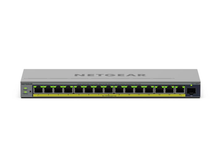 NETGEAR Managed Easy Smart Switch PoE+ GS116EPP 16-Port GbE with 1 Dedicated SFP port (231W)