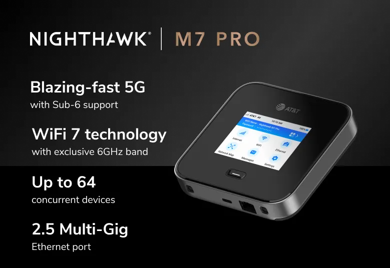 NETGEAR MR7450 Nighthawk M7 Pro Mobile Router 5G Wi-Fi 7