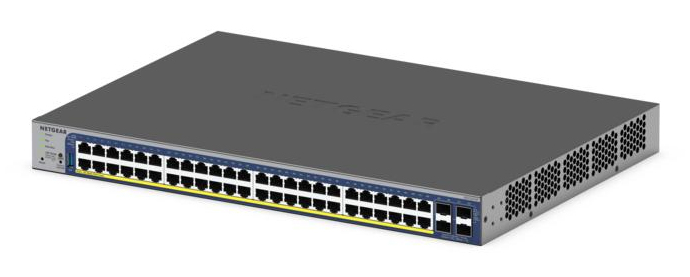 NETGEAR Managed Smart Switch PoE+ GS752TXPv3 48-Port GbE with Optional Remote/ Cloud Management & 4 SFP+ Port (380W PoE Budget)
