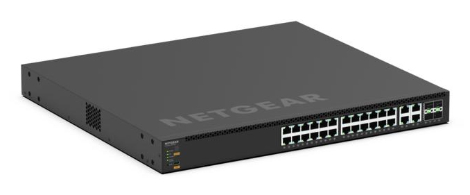 NETGEAR Managed Switch M4350-24M4X4V (MSM4332) 32 Port - 24x2.5G, 4x10G/Multi-gig PoE++ (510W base, up to 2,520W) and 4xSFP28 25G