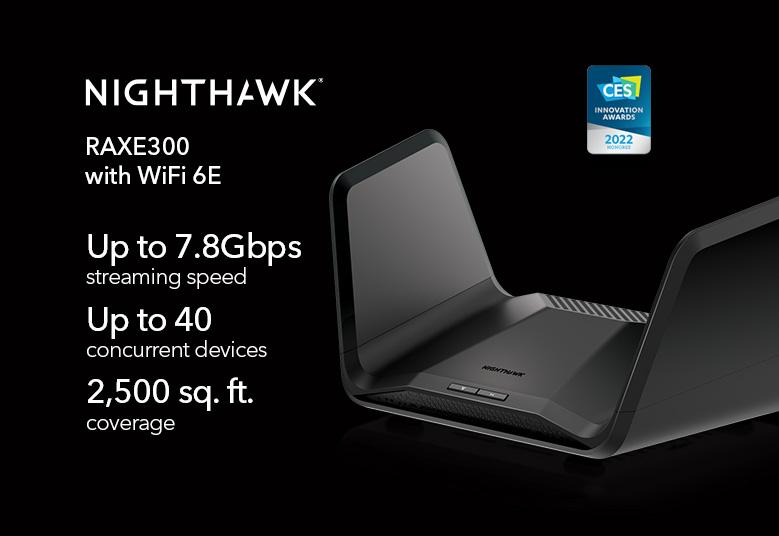 NETGEAR Nighthawk Tri-Band Wi-Fi 6E Router RAXE300 - 8 Stream AXE7800
