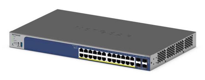 NETGEAR Managed Smart Switch PoE+ GS728TXP 24-Port GbE with Optional Remote/Cloud Management and 4 SFP+ Ports (190W)