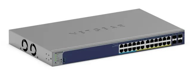 NETGEAR Managed Smart Switch PoE+/PoE++ GS728TXUP 24-Port GbE with optional Remote/Cloud Management and 4 SFP+ Ports (420W)