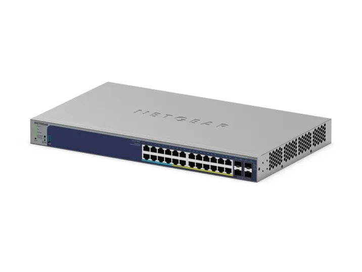 NETGEAR Managed Smart Switch PoE+/PoE++ GS728TXUP 24-Port GbE with optional Remote/Cloud Management and 4 SFP+ Ports (420W)