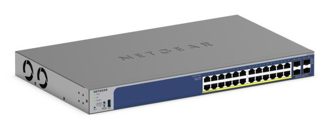 NETGEAR Managed Smart Switch GS728TXv3 24-Port GbE with Optional Remote/Cloud Management and 4 SFP+ Ports