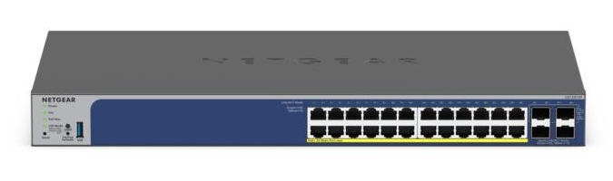 NETGEAR Managed Smart Switch GS728TXv3 24-Port GbE with Optional Remote/Cloud Management and 4 SFP+ Ports