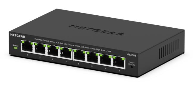 NETGEAR Managed Plus Switch PoE+ GS308Ev4 - 8-Port GbE