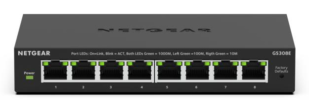 NETGEAR Managed Plus Switch PoE+ GS308Ev4 - 8-Port GbE