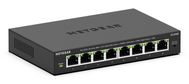 NETGEAR Managed Plus Switch PoE+ GS308Ev4 - 8-Port GbE