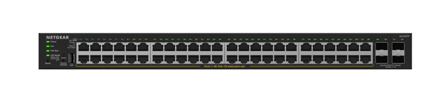 NETGEAR Managed Smart Essentials Switch PoE+ GS348TPv2 - 48-Port GbE with 4 Dedicated SFP Ports (380W)